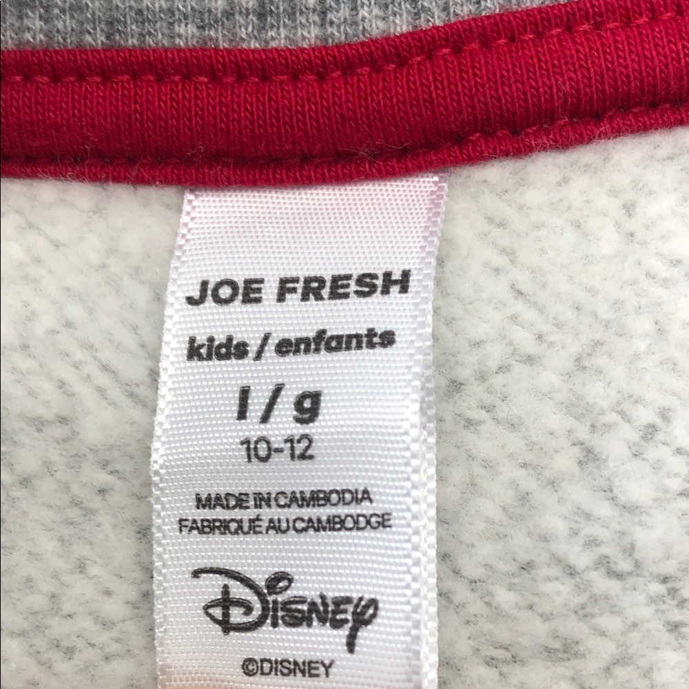 Disney Mickey Mouse Crewneck Sweatshirt Kids Large (10–12) Heather Grey - Picture 2 of 9
